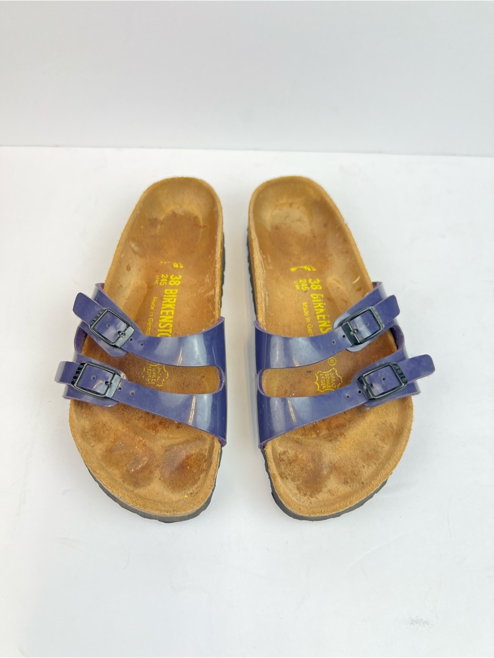 Birkenstock Ibiza Birko-Flor Purple 2 Buckle Sandals  US 7 EU 38